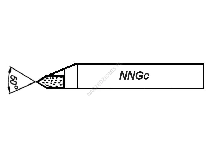 Rysunek techniczny: Nóż tokarski polski prod.NNGc 20x12 S20 ISO12